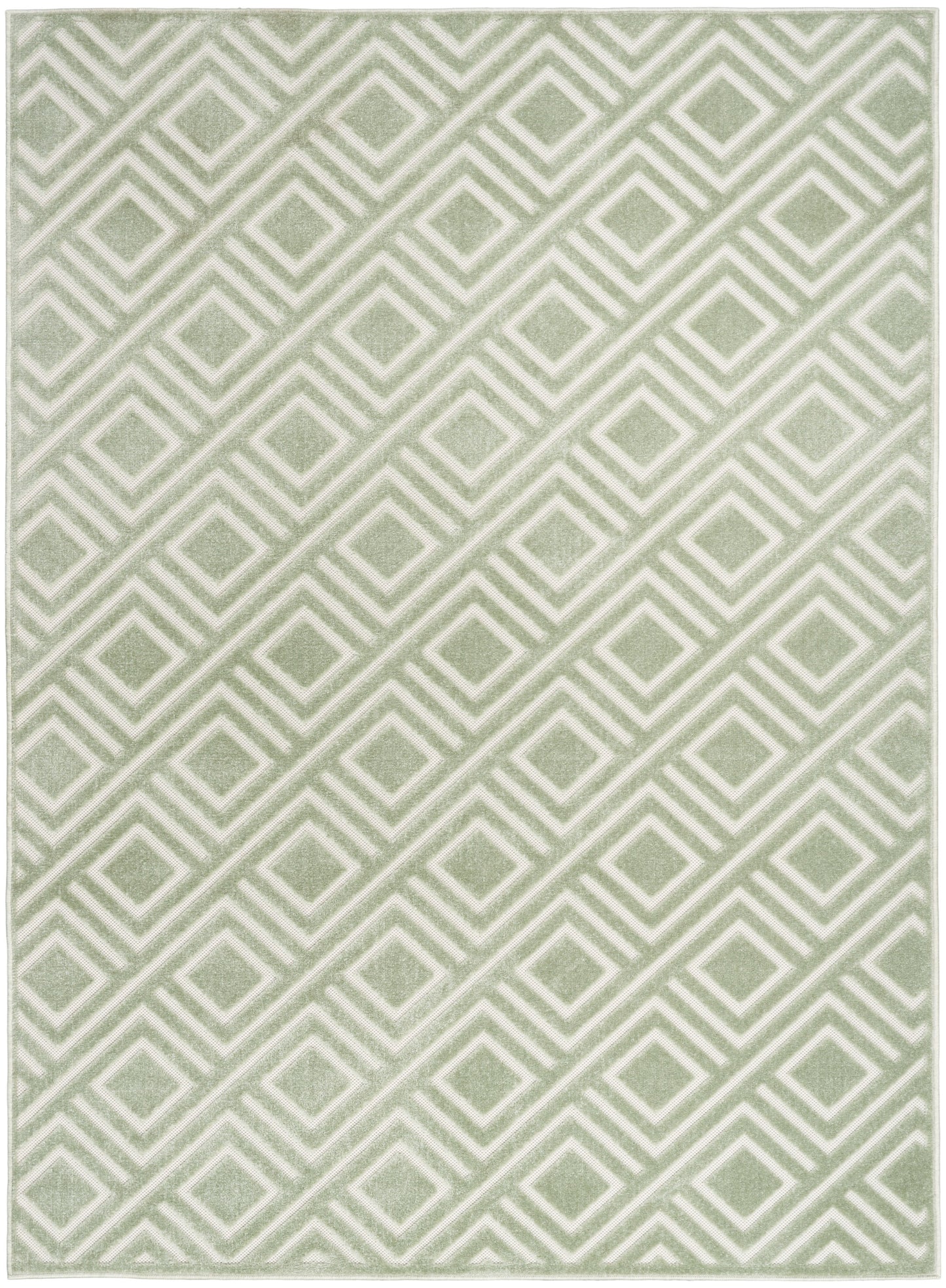 Nourison Home Care Free CAF03 Green Contemporary Loom-woven Rug