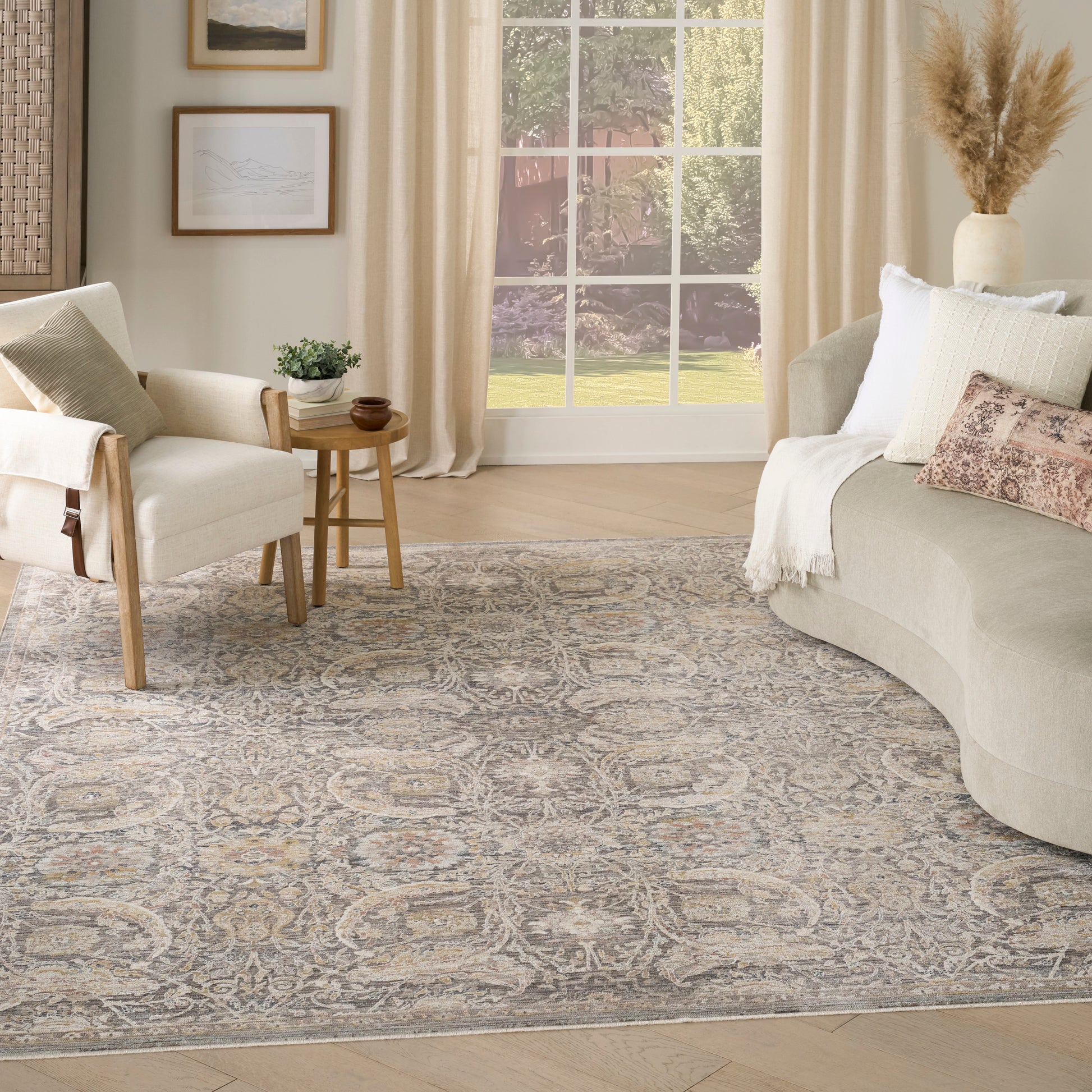 Nourison Home Antique Fusion  Charcoal Multicolor  Traditional