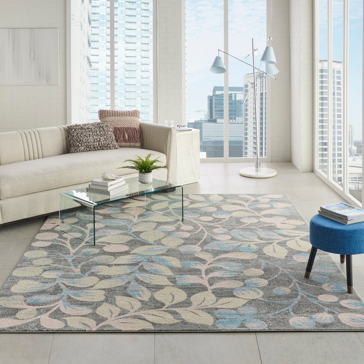 Nourison Home Tranquil  Grey Beige  Contemporary