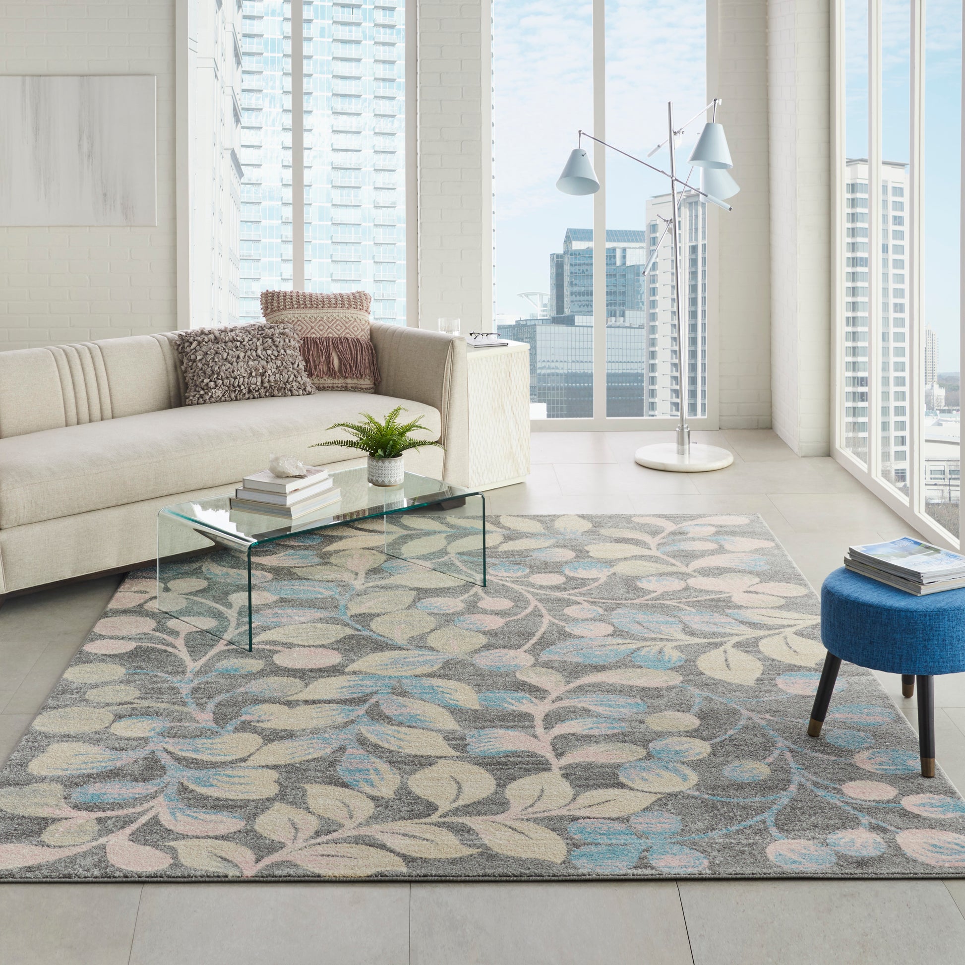 Nourison Home Tranquil  Grey Beige  Contemporary