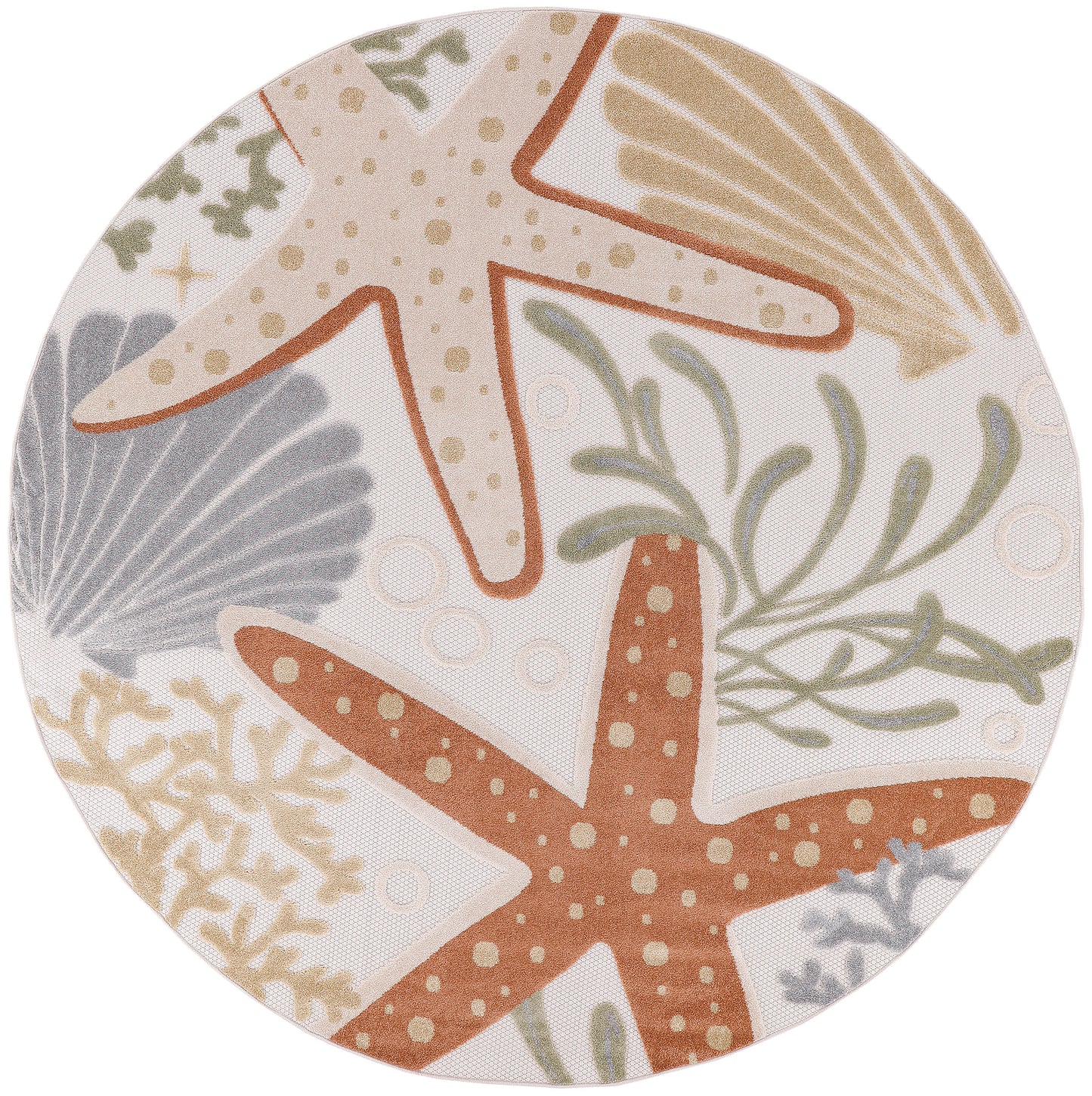 Nourison Home Aloha ALH24 Ivory Multicolor Contemporary Power-loomed Rugs