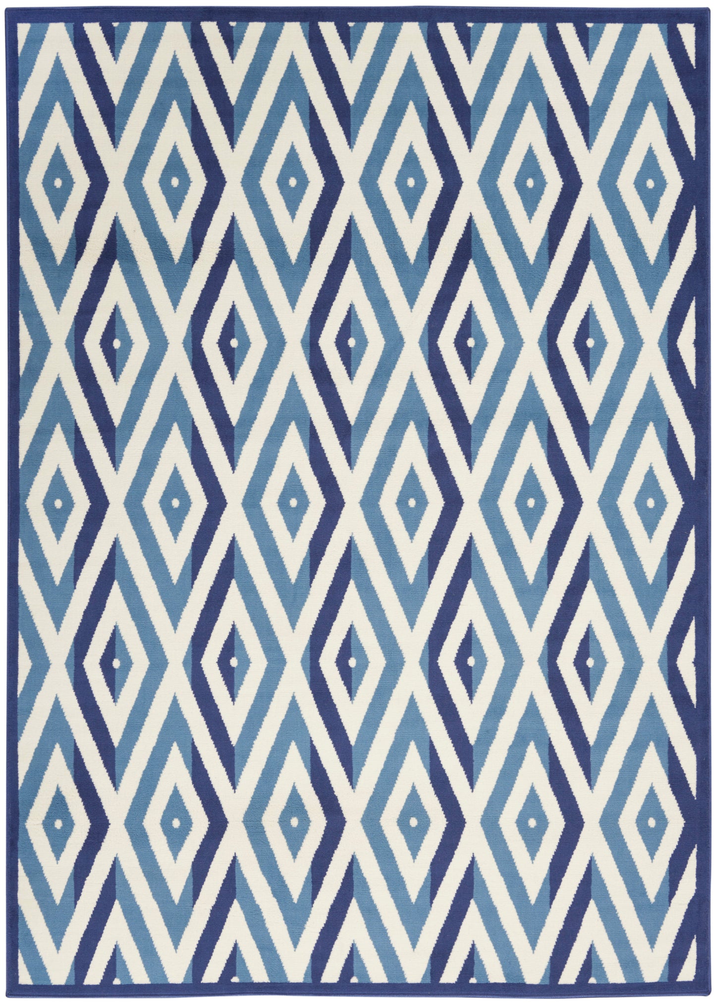 Nourison Home Grafix GRF18 White Blue Contemporary Power-loomed Rug
