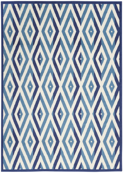 Nourison Home Grafix GRF18 White Blue Contemporary Power-loomed Rug