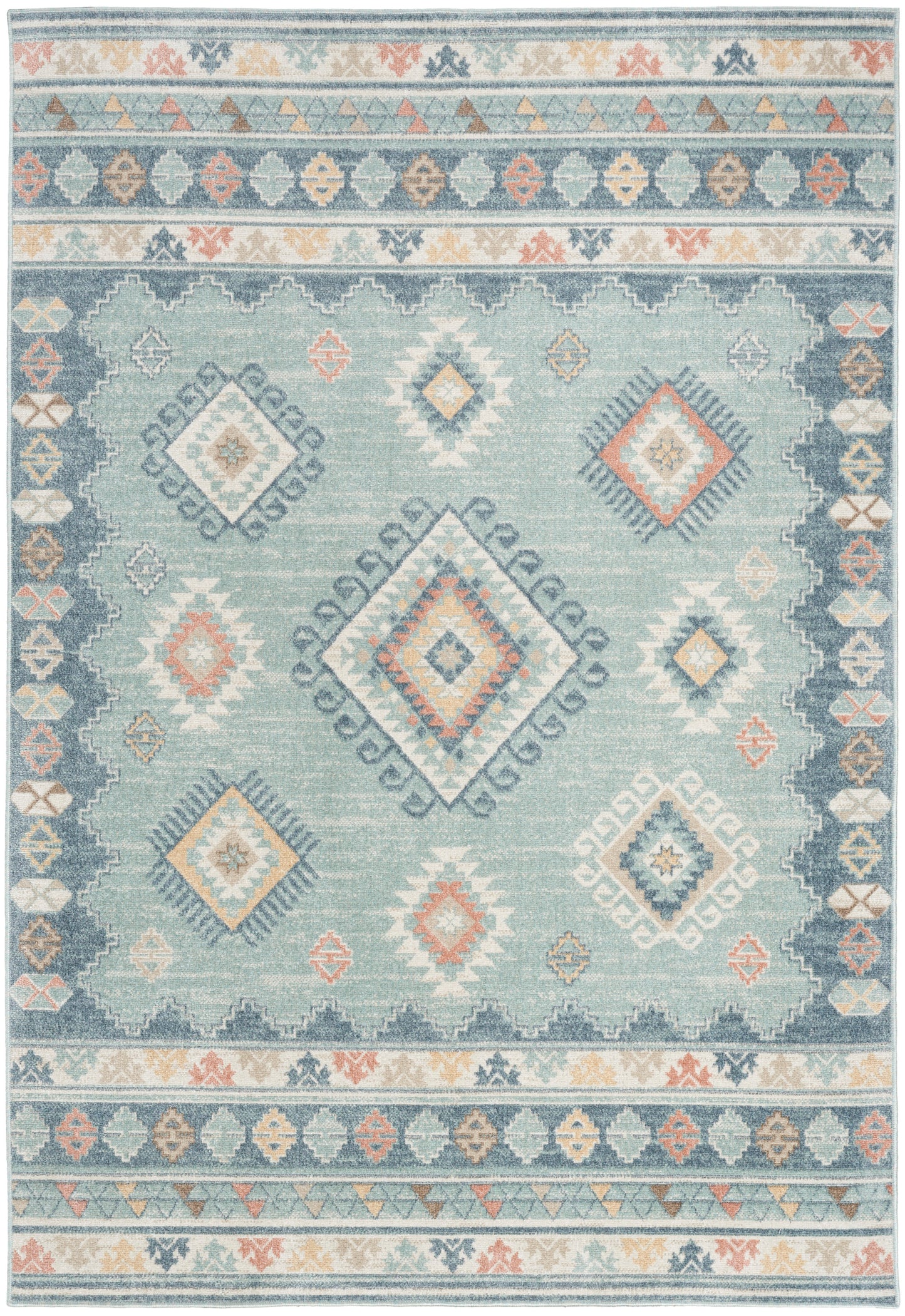 Nourison Home Washable Decor WSD03 Light Blue Contemporary Loom-woven Rug