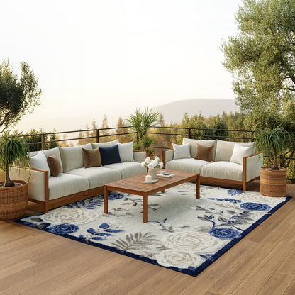 Nourison Home Aloha  Blue Grey  Contemporary