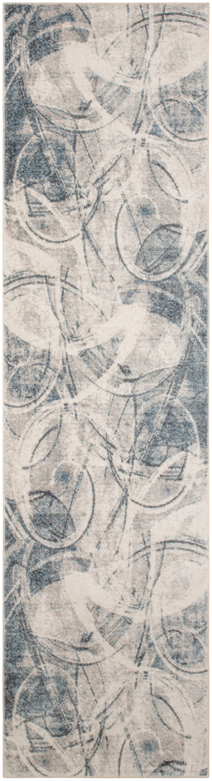 Nourison Home Astra Machine Washable ASW14 Silver Blue Contemporary Power-loomed Rug