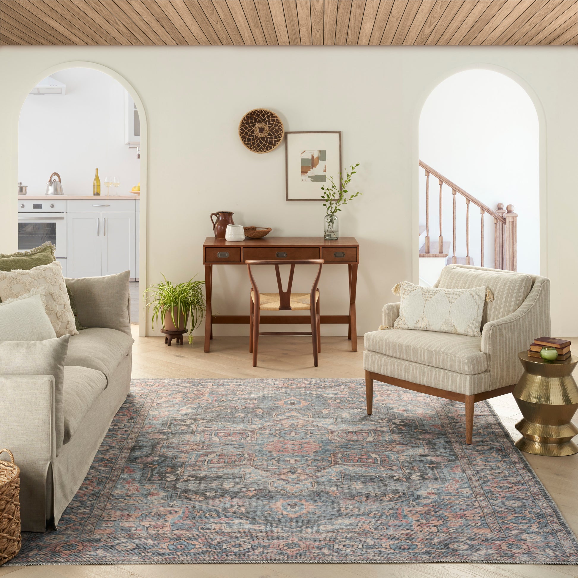 Nourison Home New Concept Washables  Light Blue Multicolr  Traditional