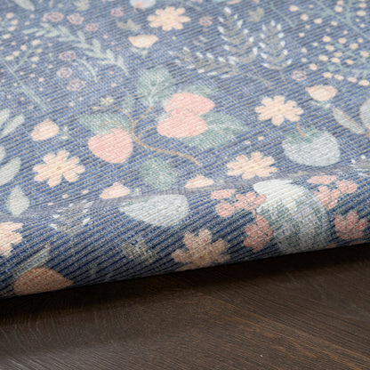 Nourison Home Botanical Washables  Blue Multicolor  Contemporary