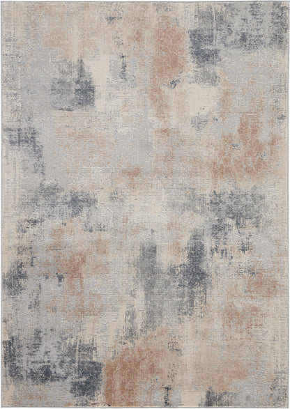 Nourison Home Rustic Textures RUS02 Beige Grey Contemporary Power-loomed Rugs