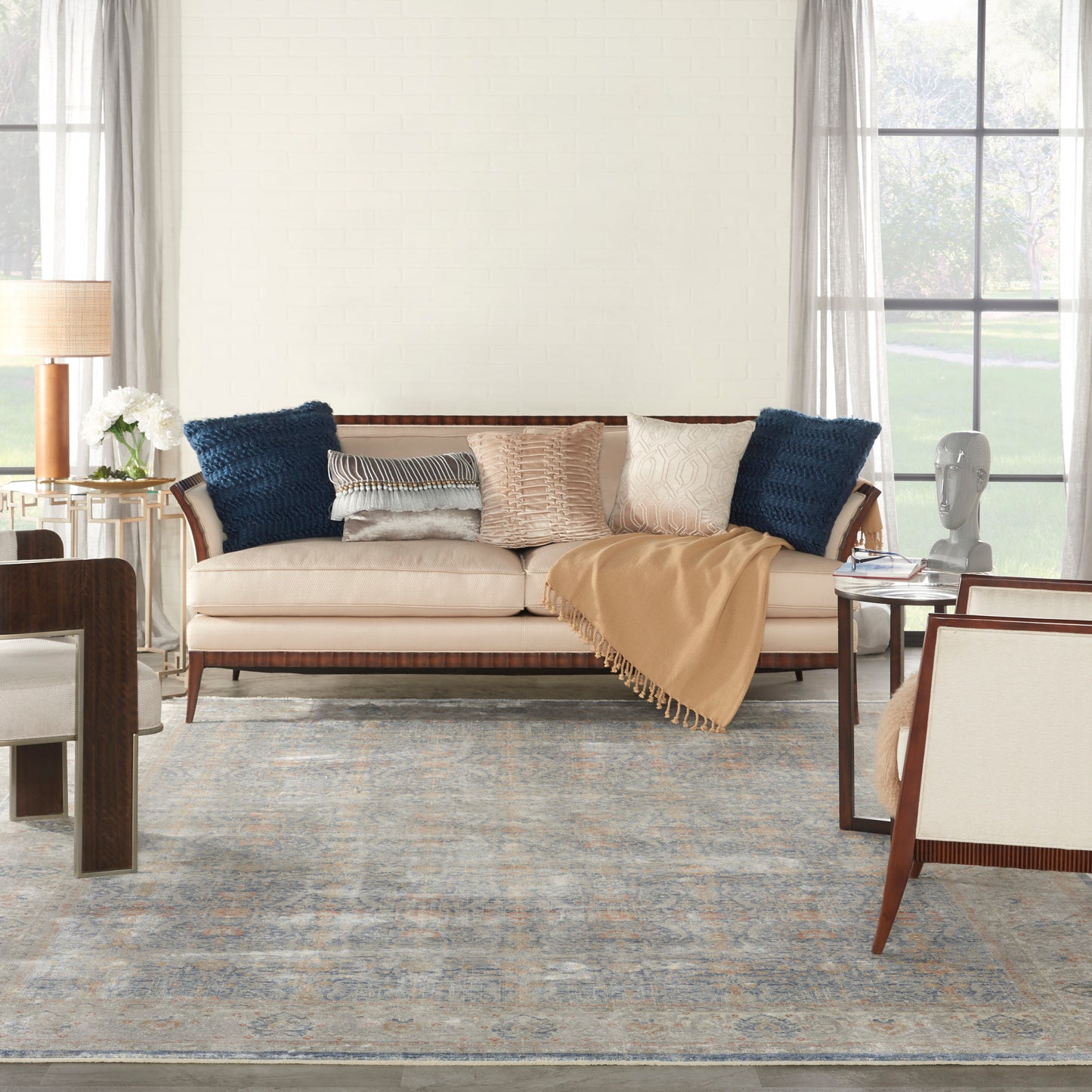 Nourison Home Starry Nights  Light Blue  Traditional