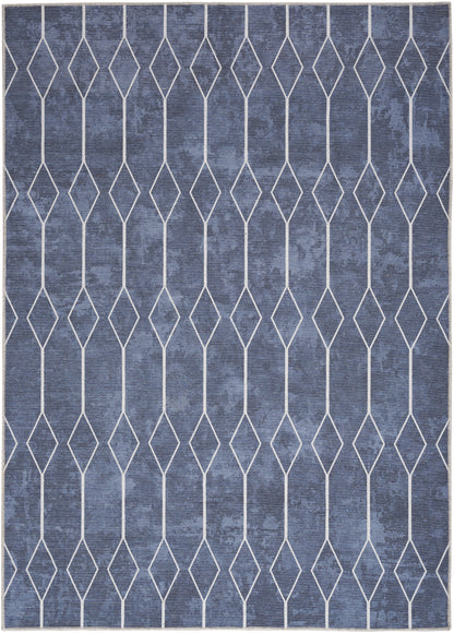 Nourison Home New Concept Washables SR107 Navy Contemporary Machine Woven Rug