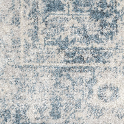 Nourison Home Astra Machine Washable  Blue Ivory  Traditional