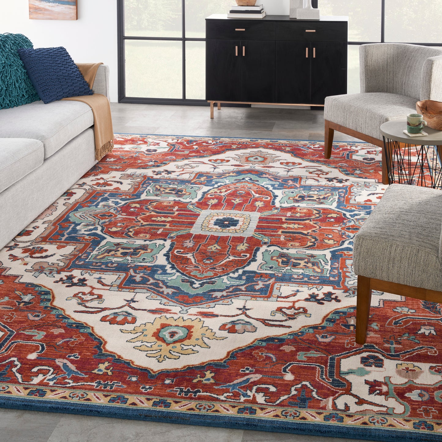 Nourison Home Parisa  Brick Ivory  Traditional