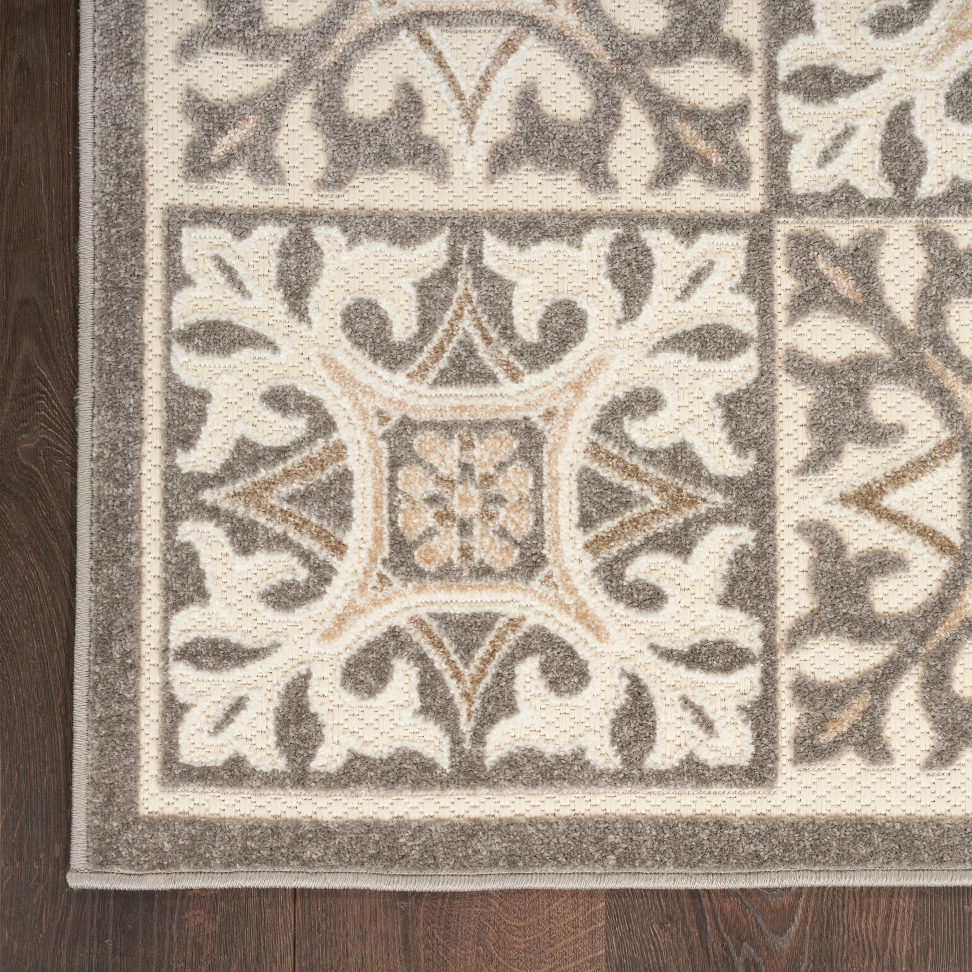 Nourison Home Aloha  Ivory Grey  Contemporary
