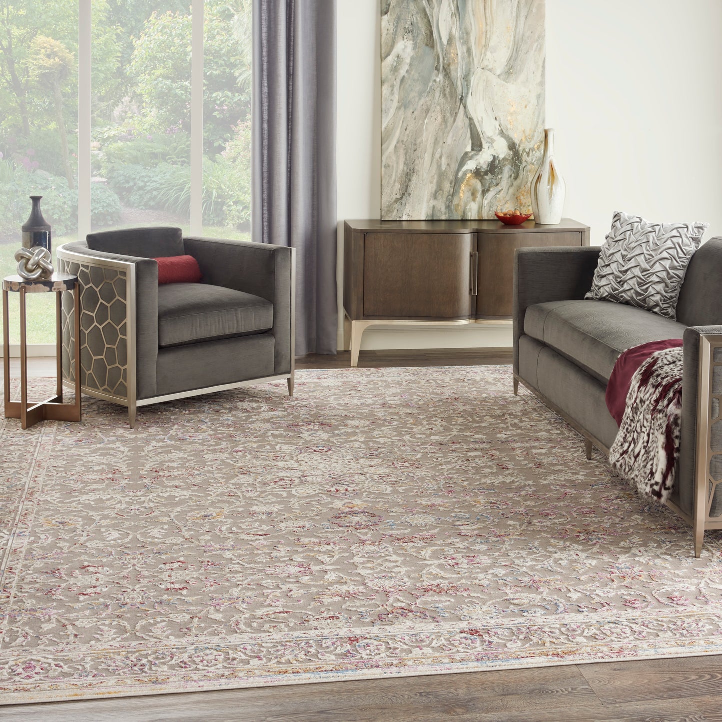 Nourison Home Melody  Grey Multi  Traditional