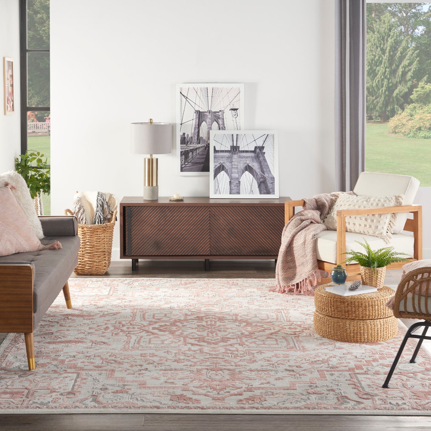 Nourison Home Elation  Ivory Brick  Traditional