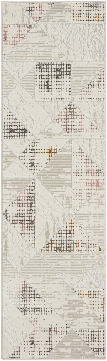 Nourison Home Glitz GLZ04 Ivory Multicolor Contemporary Power-loomed Rug