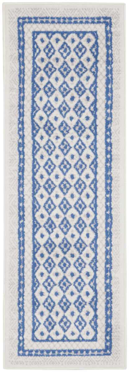 Nourison Home Whimsicle WHS13 Ivory Blue Contemporary Power-loomed Rug