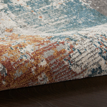 Nourison Home Tangra  Grey Multicolor  Contemporary
