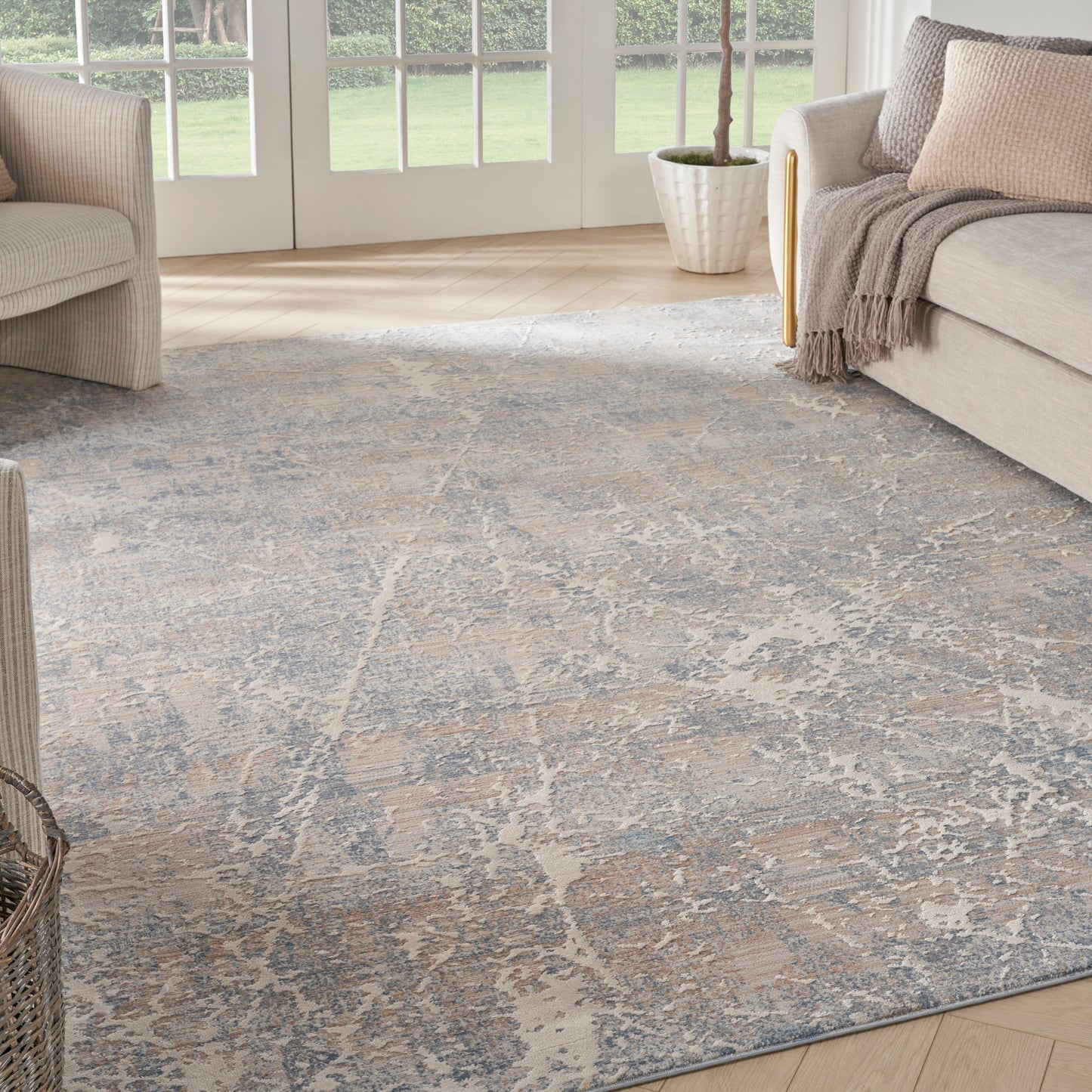Nourison Home Exhale  Beige Blue  Contemporary