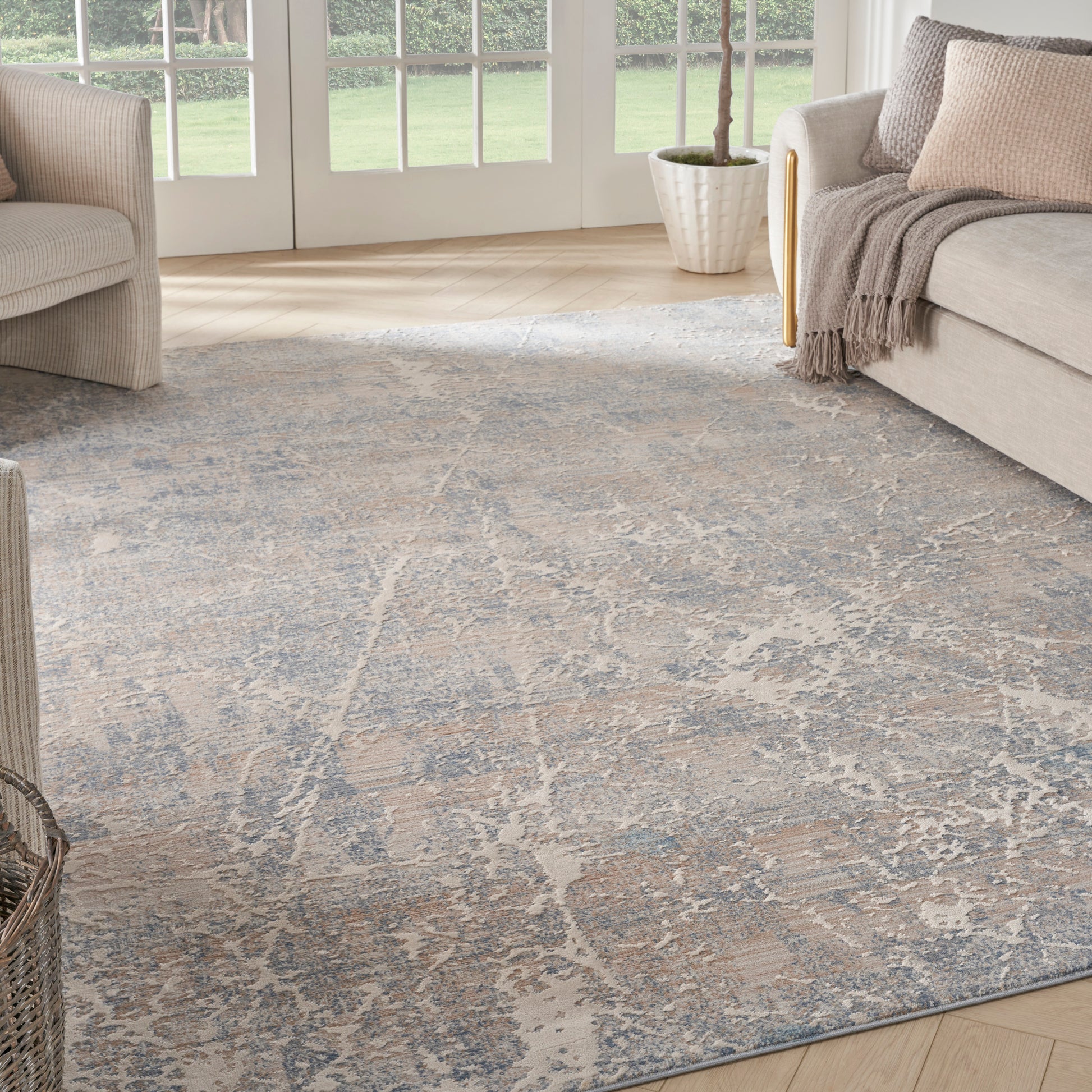 Nourison Home Exhale  Beige Blue  Contemporary