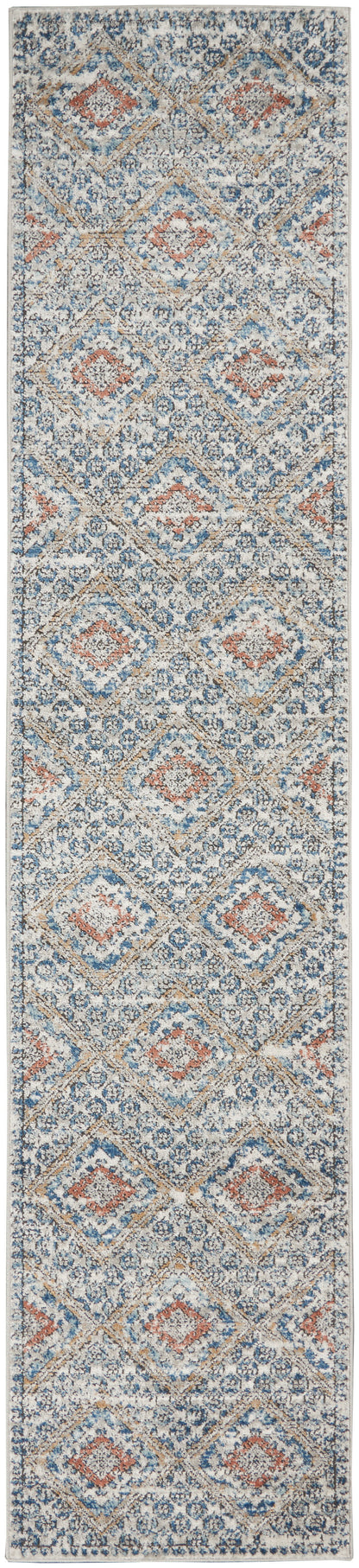 Nourison Home Quarry QUA16 Blue Ivory Contemporary Power-loomed Rugs