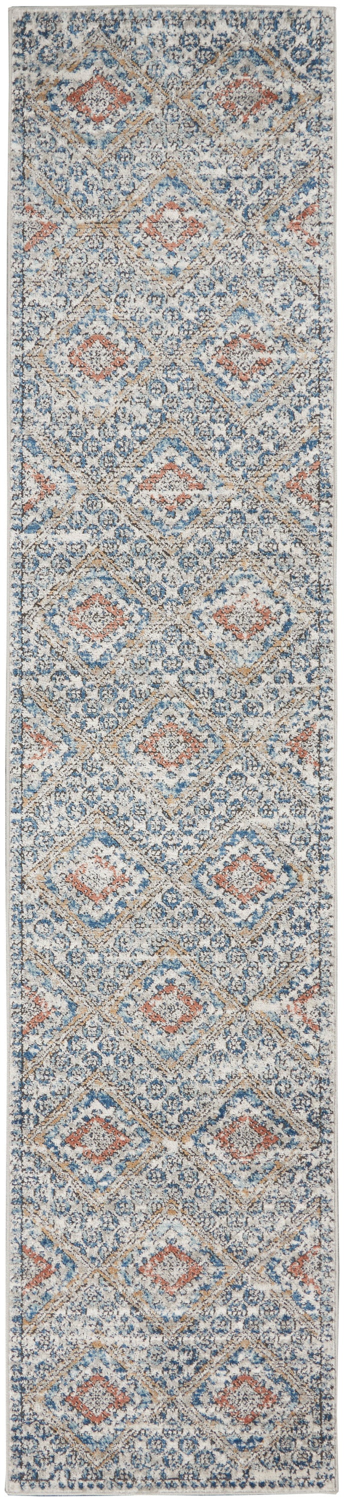 Nourison Home Quarry QUA16 Blue Ivory Contemporary Power-loomed Rugs