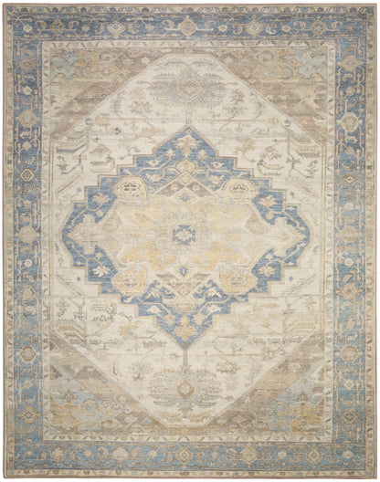 Nourison Home Vintage Washables VWS13 Blue Green Traditional Flat Weave Rug