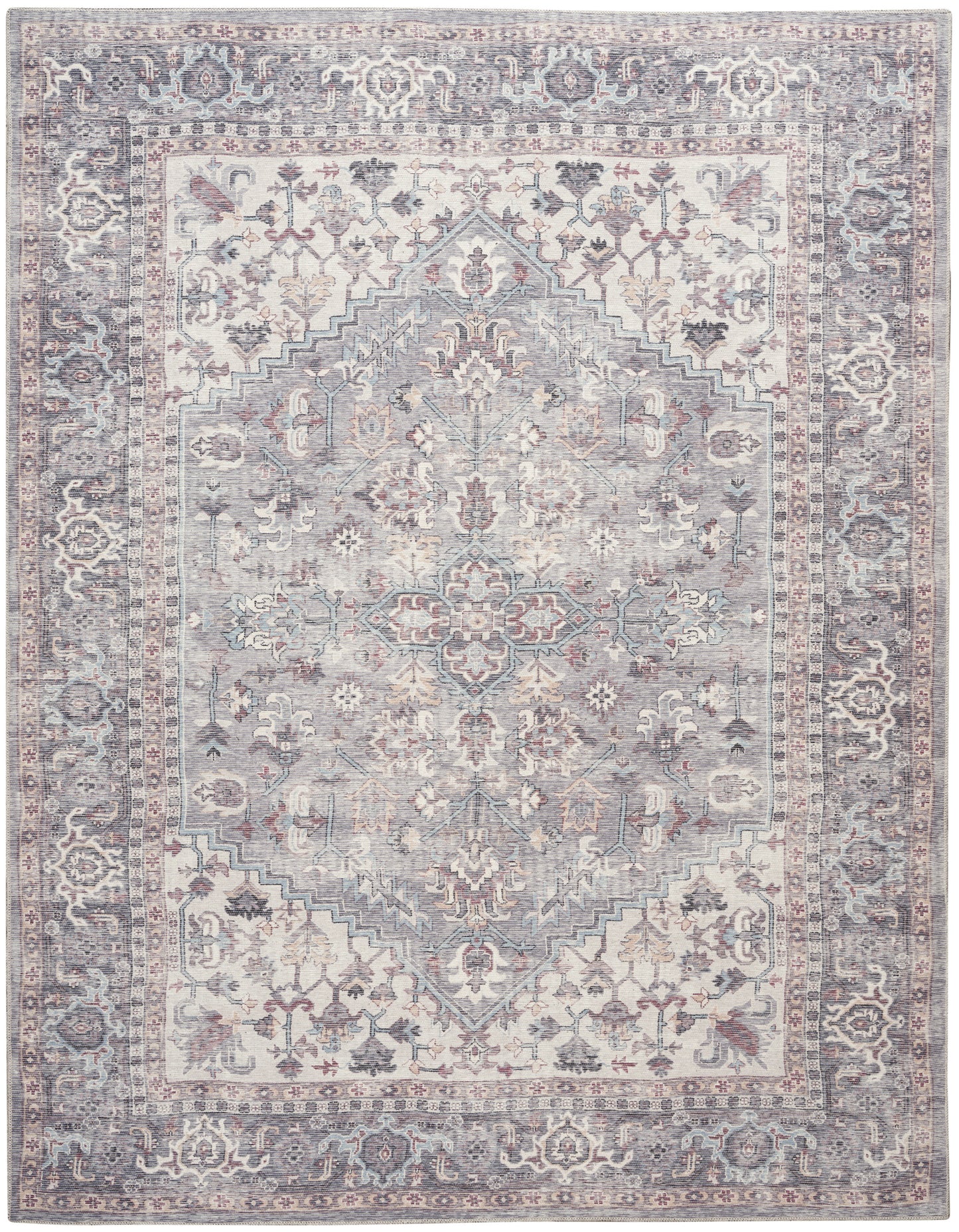 Nourison Home New Concept Washables SR104 Grey Traditional Machine Woven Rug
