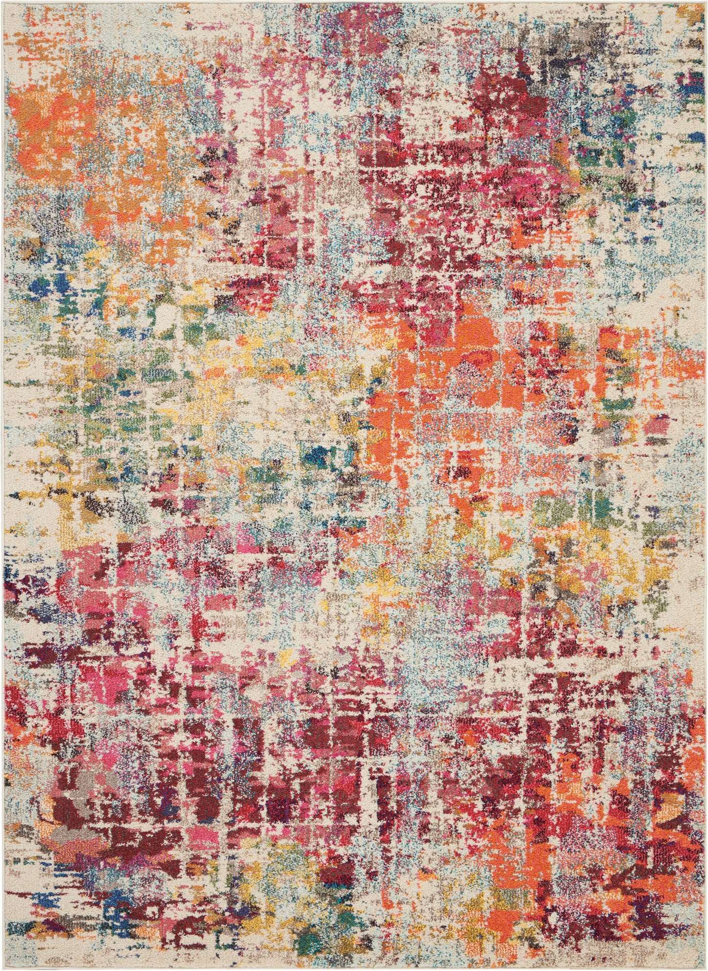 Nourison Home Celestial CES13 Pink Multicolor Contemporary Power-loomed Rugs