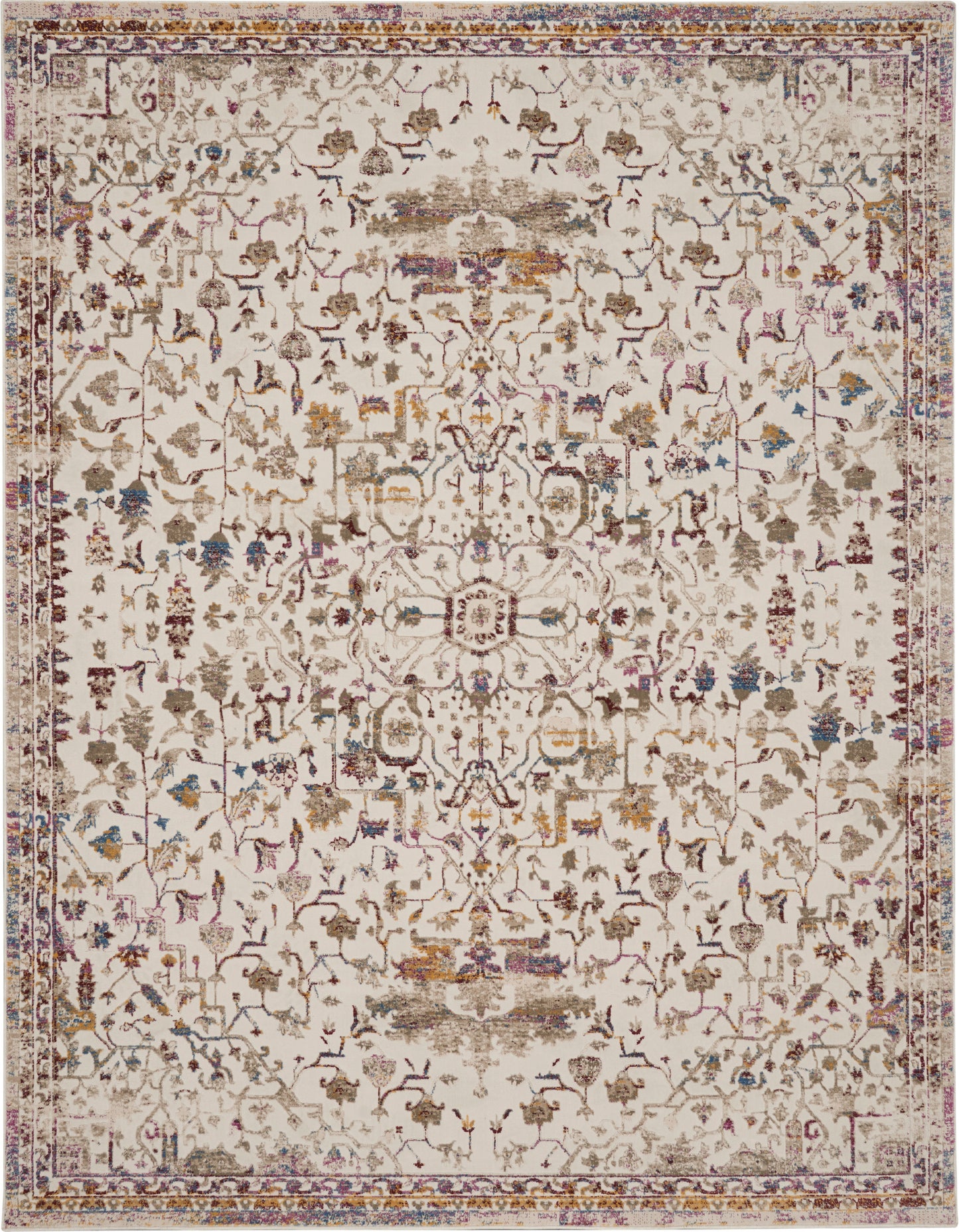 Nourison Home Melody  Ivory Multicolor  Traditional