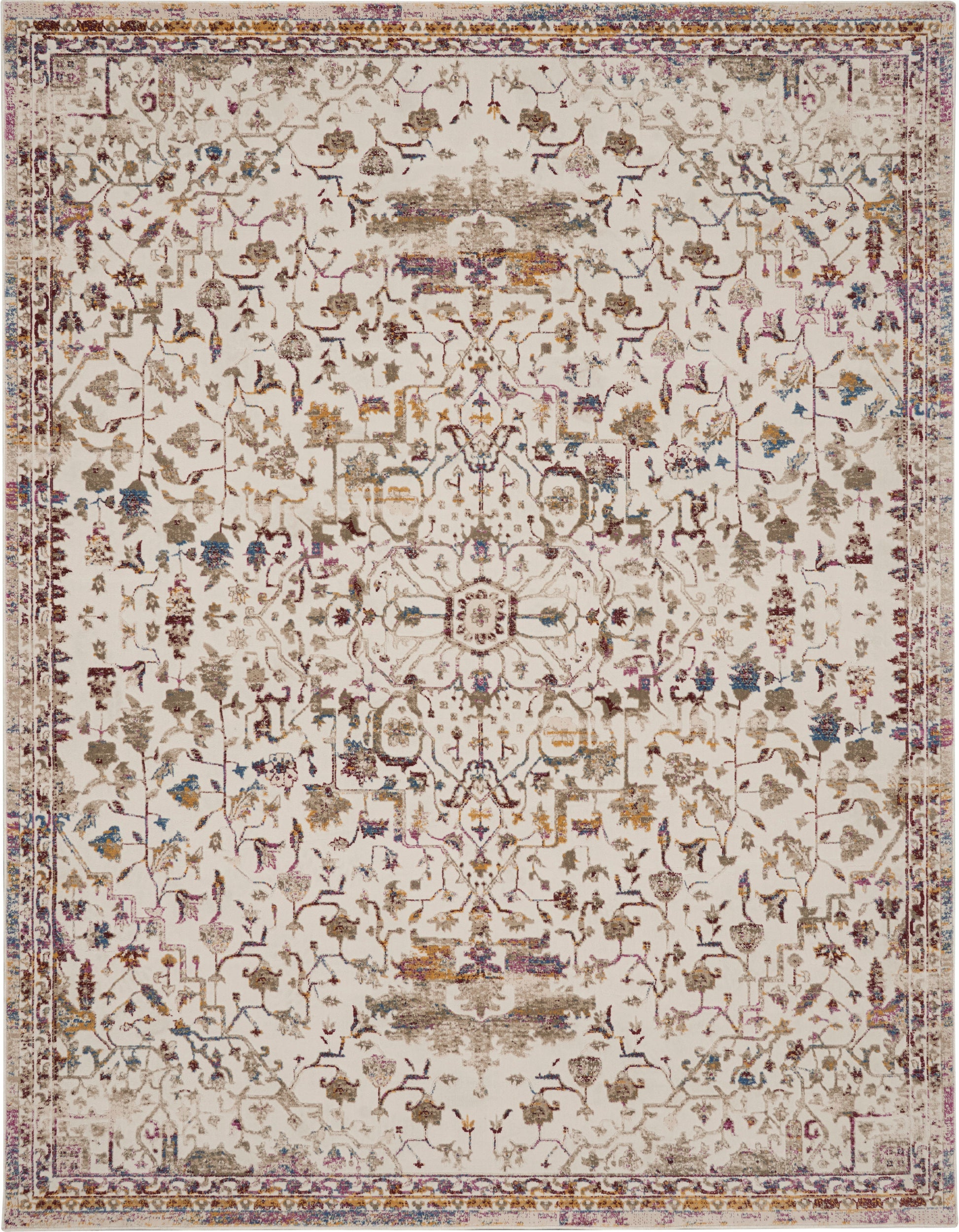 Nourison Home Melody  Ivory Multicolor  Traditional