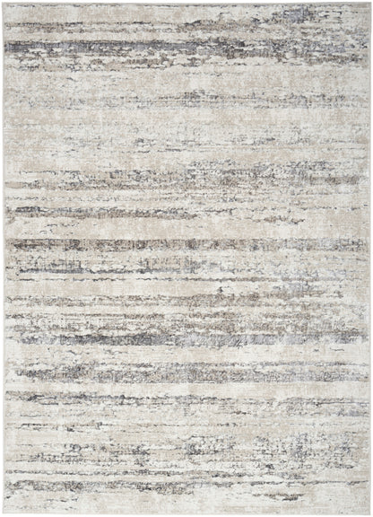 Nourison Home Glitz GLZ10 Cream Grey Contemporary Power-loomed Rug