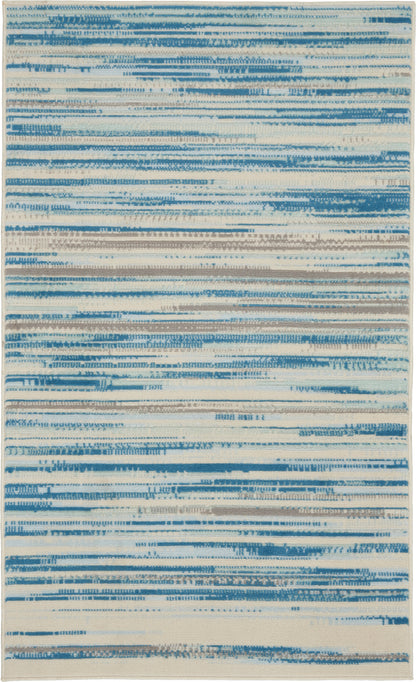 Nourison Home Jubilant JUB04 Blue Contemporary Power-loomed Rug