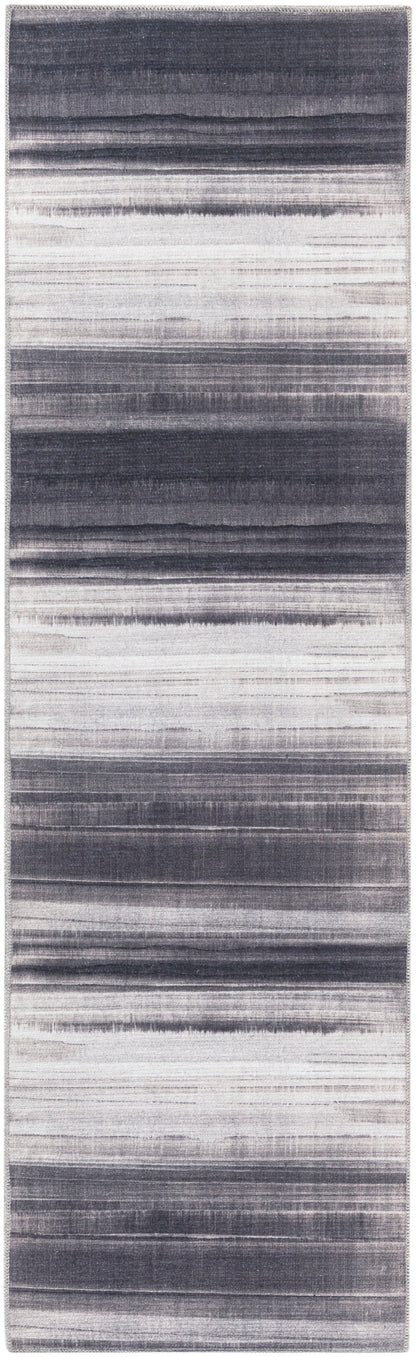 Calvin Klein Launder LDR01 Ivory Black Contemporary Power-loomed Rug