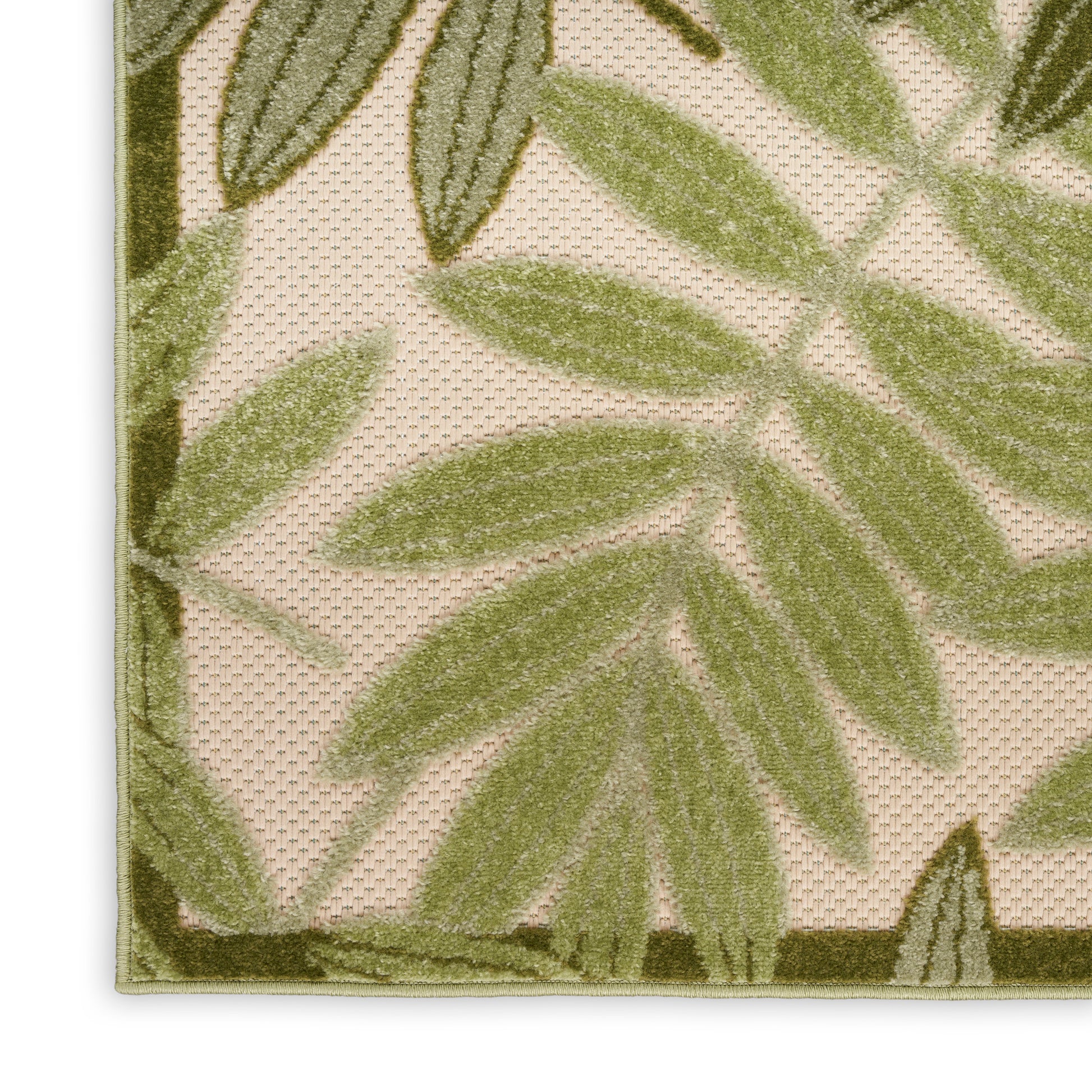 Nourison Home Aloha  Ivory Green  Contemporary