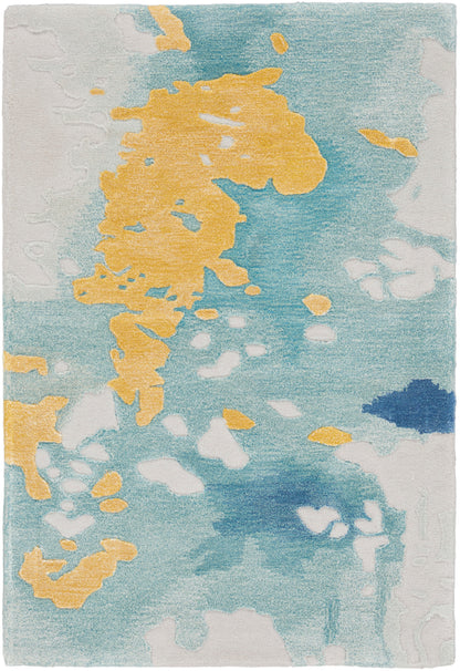 Nourison Home Prismatic PRS26 Seafoam Gold Contemporary Hand Tufted Rug