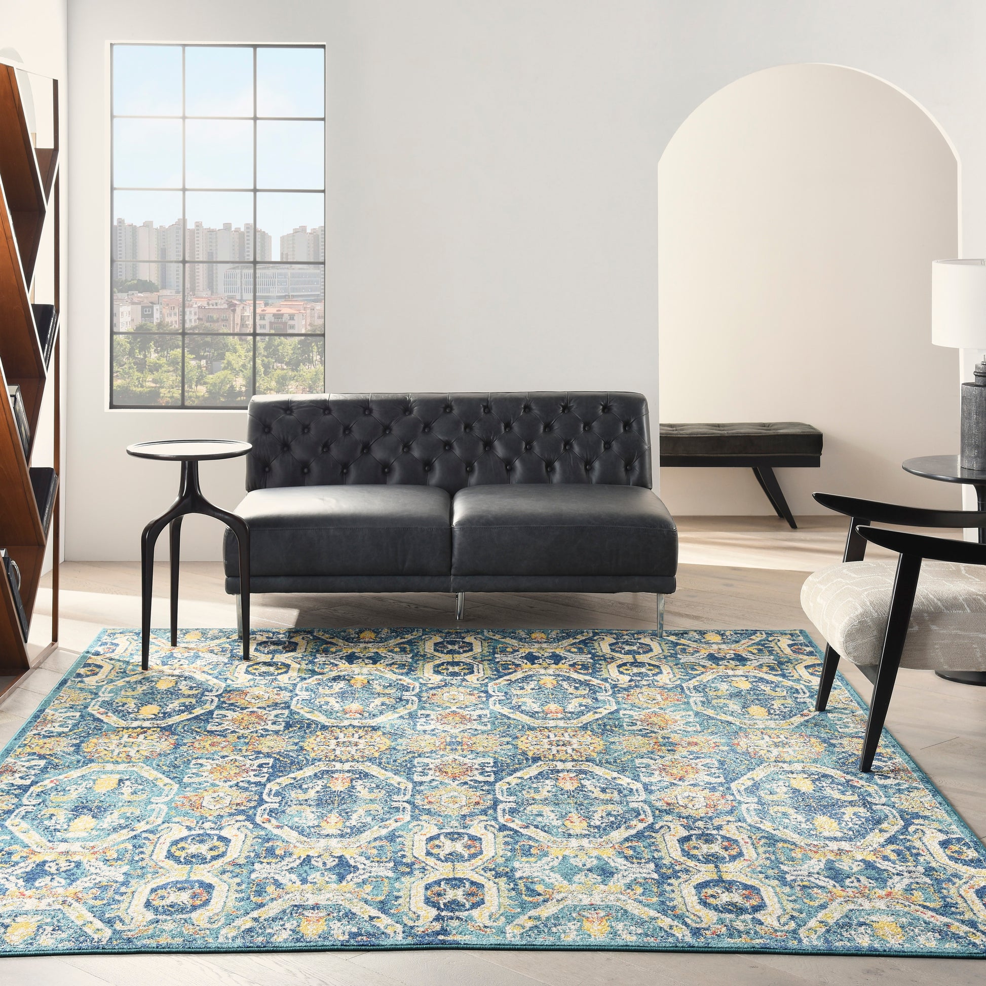 Nourison Home Allur  Blue Multicolor  Transitional