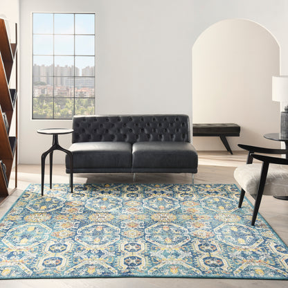 Nourison Home Allur  Blue Multicolor  Transitional