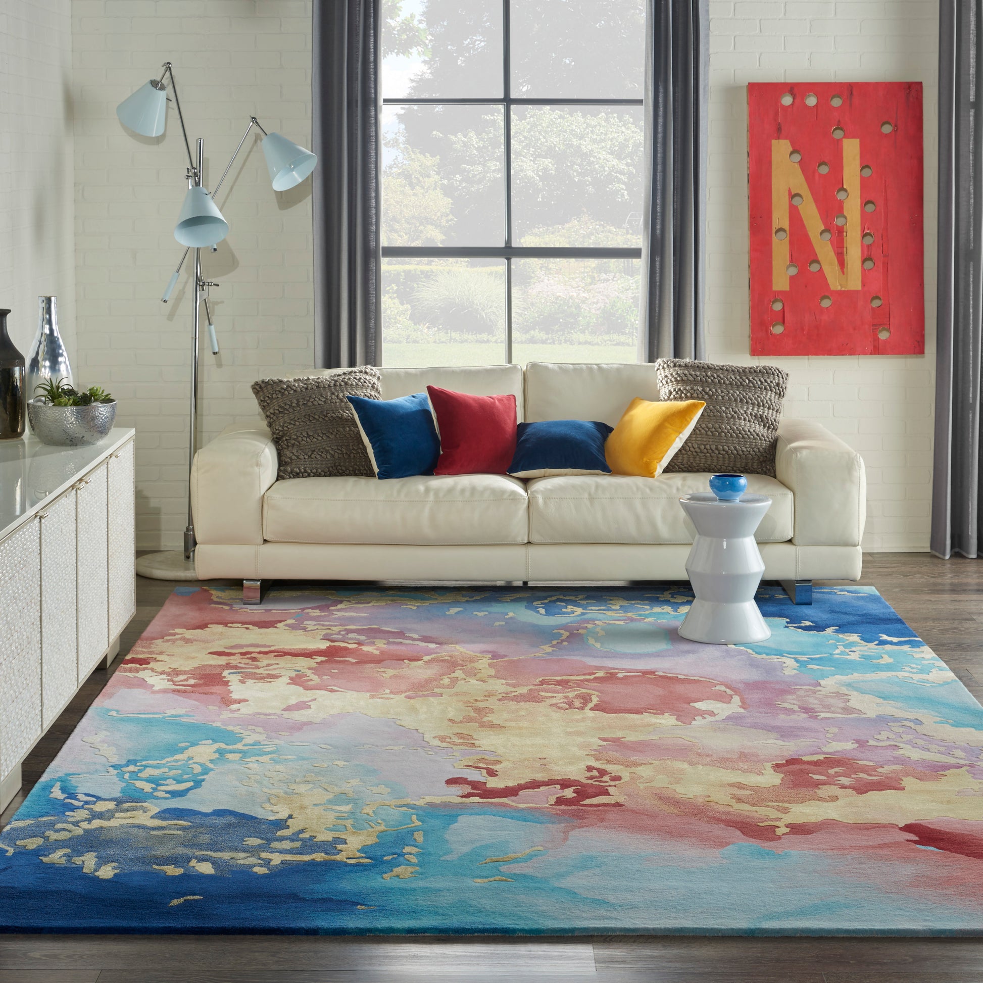 Nourison Home Prismatic  Multicolor  Contemporary
