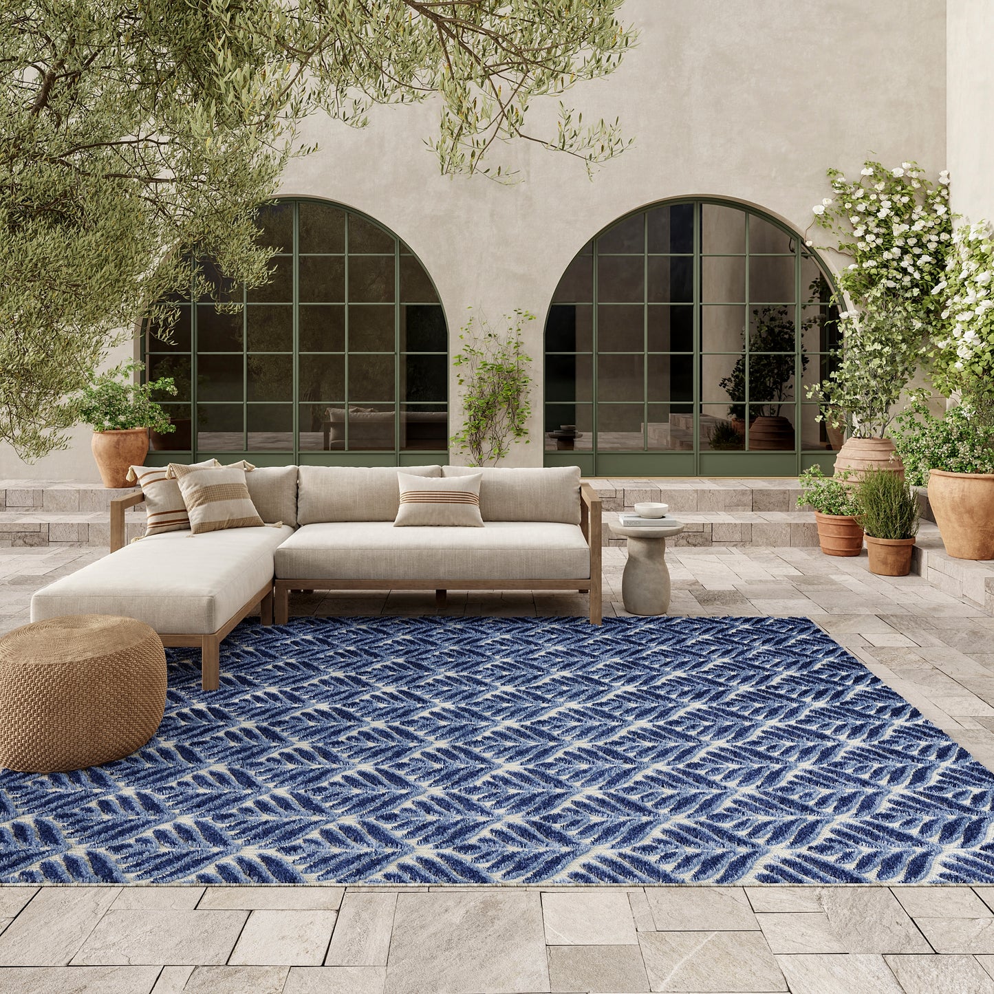 Nourison Home Aloha  Blue  Contemporary