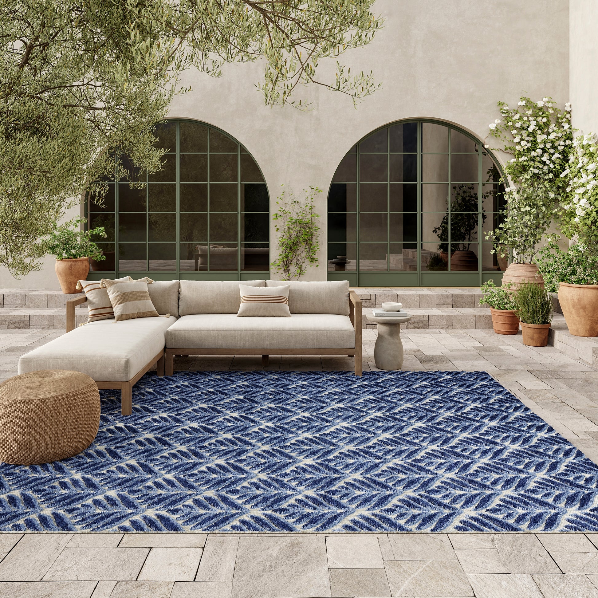 Nourison Home Aloha  Blue  Contemporary