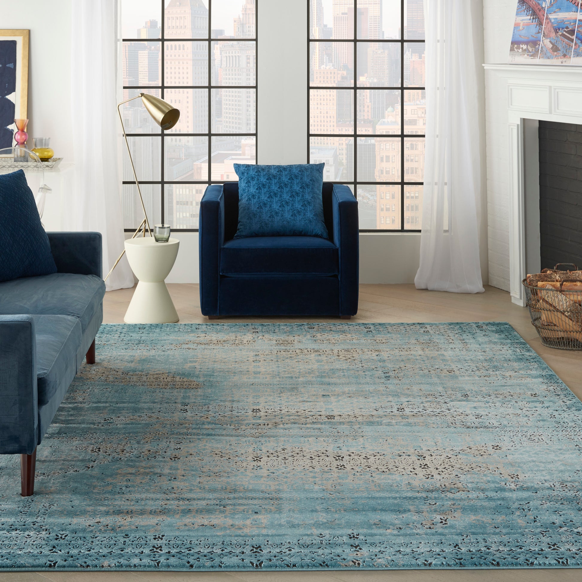Nourison Home Karma  Blue  Traditional