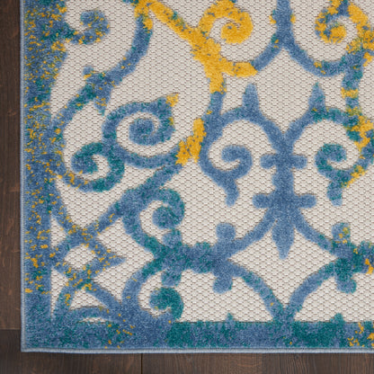 Nourison Home Aloha  Ivory Blue  Contemporary