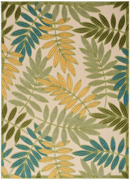 Nourison Home Aloha ALH18 Green Multicolor Contemporary Power-loomed Rugs