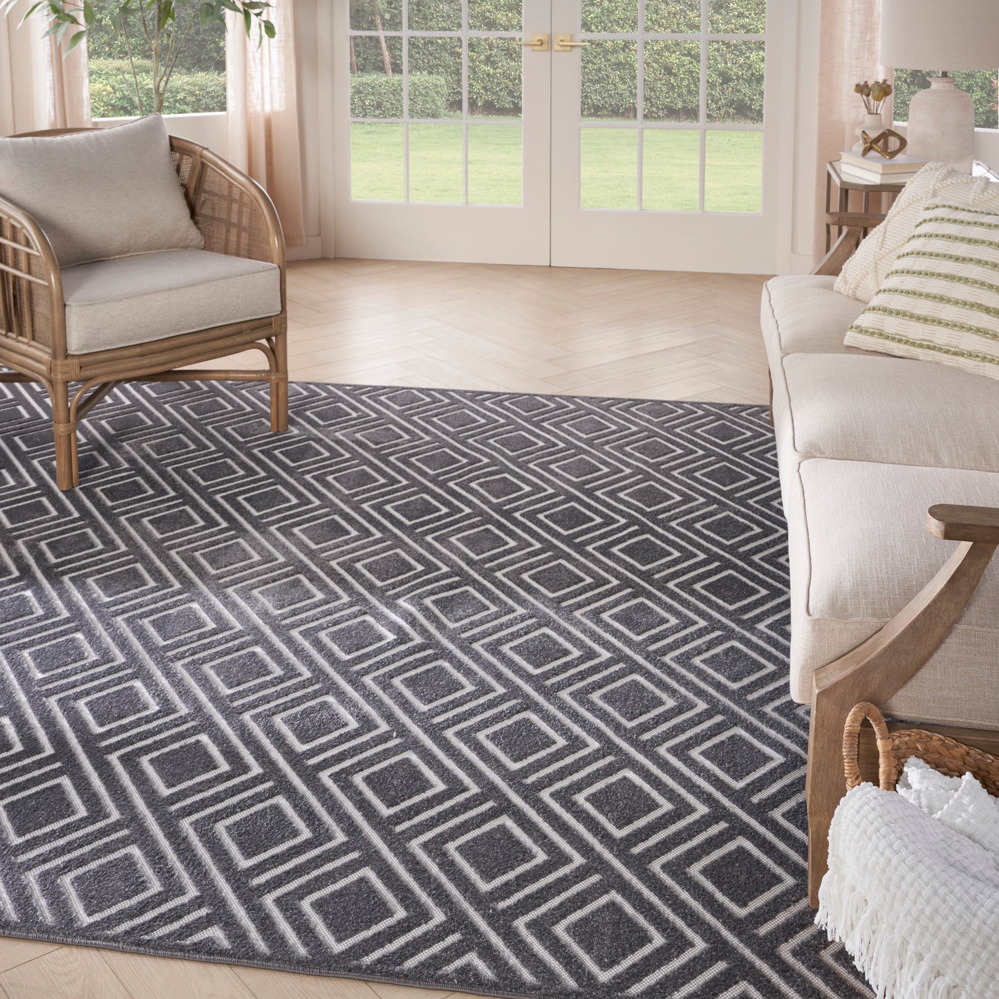 Nourison Home Care Free  Grey  Contemporary
