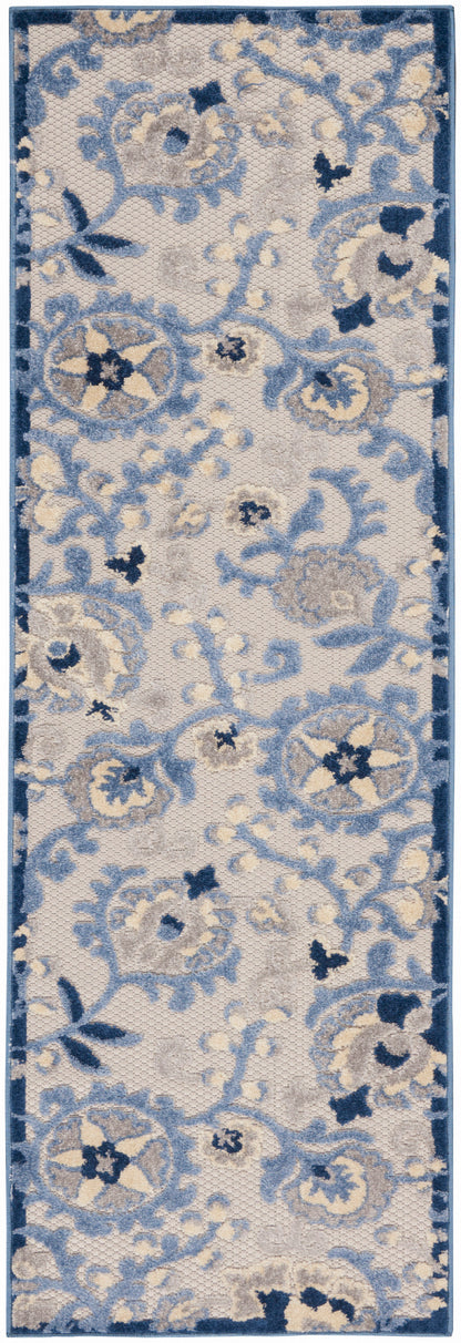 Nourison Home Aloha ALH17 Blue Grey Contemporary Power-loomed Rugs