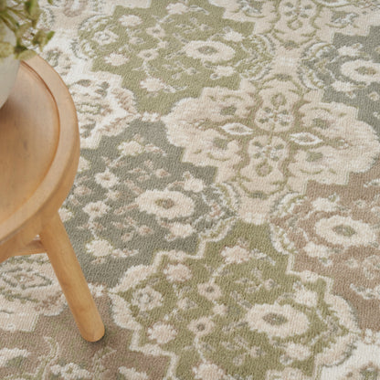 Nourison Home Grafix  Green  Traditional