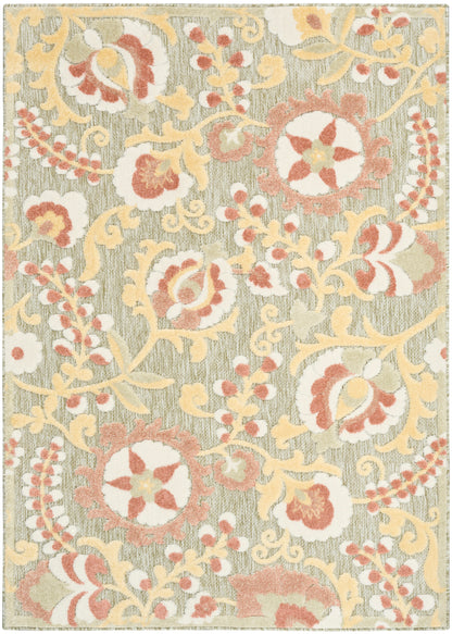 Nourison Home Aloha ALH17 Sage Rose Contemporary Power-loomed Rugs