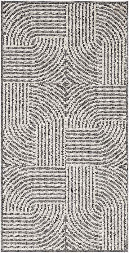 Nourison Home Natural Texture NTX02 Charcoal Ivory Contemporary Power-loomed Rug
